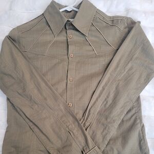 Diesel Women’s Utility Button-Down Shirt with Scalloped Shirttail – Size L